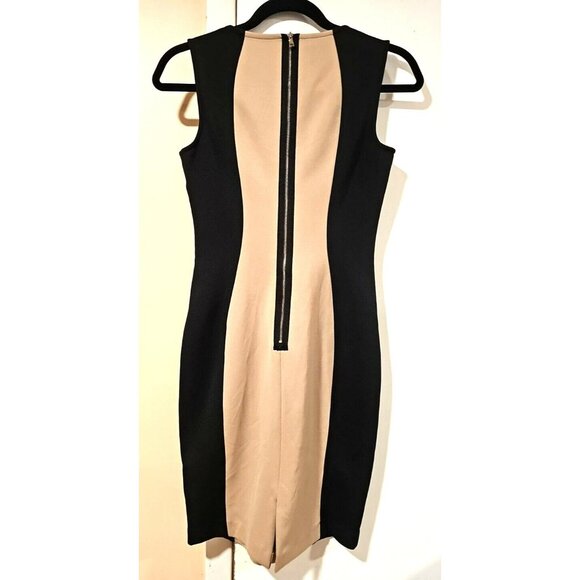 ALT Bella Swan Boston Proper Sheath Dress Sz 2 Bodycon Khaki Brown Black Sexy - Picture 3 of 8